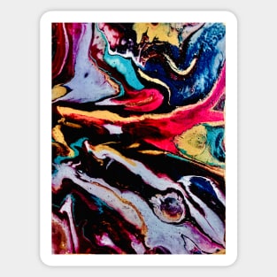 Pouring abstract paint Sticker